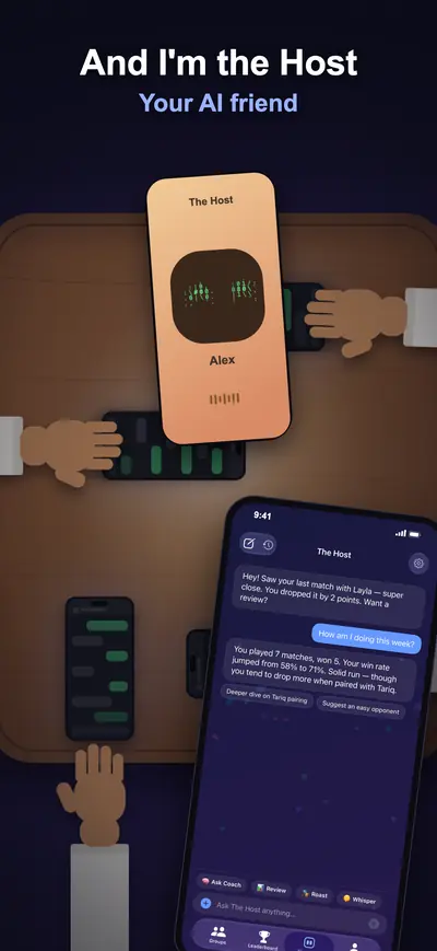 And I'm the Host, your AI friend: the Host chatting with the group