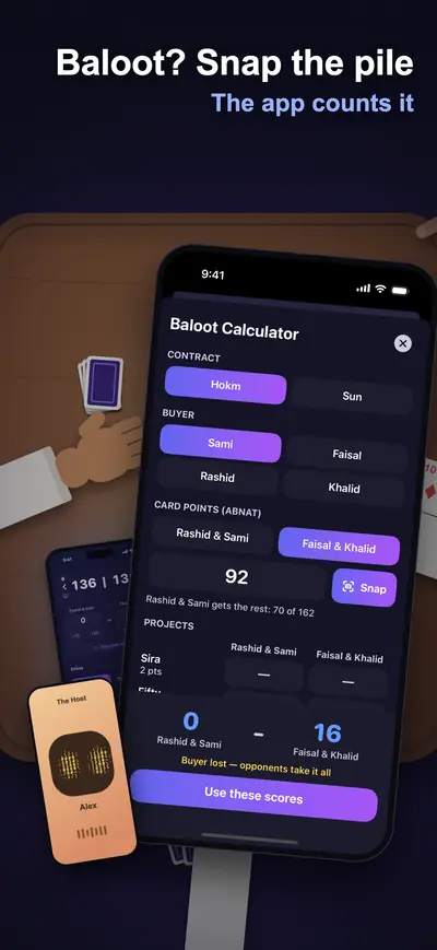 The app counts them: the Baloot calculator