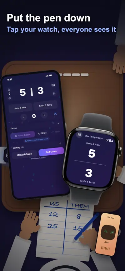 One tap. Eyes on the game: scoring from an Apple Watch
