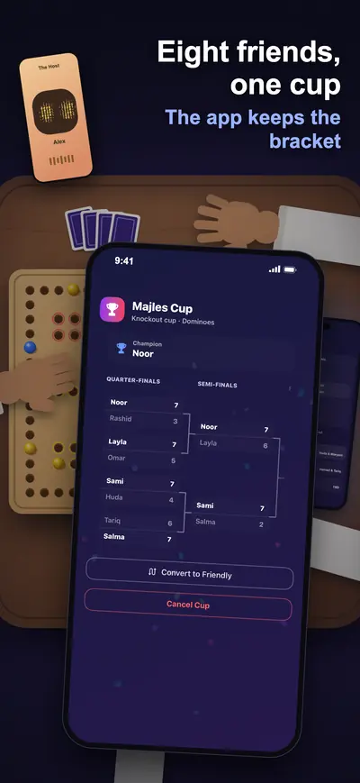 Eight friends. One cup: a knockout cup bracket